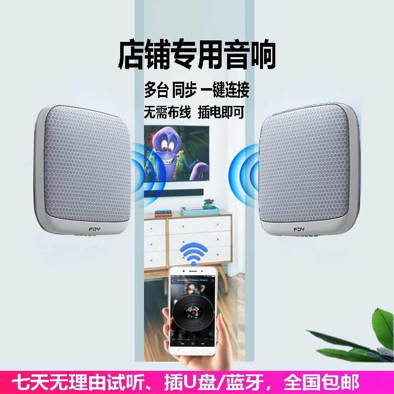 壁挂式蓝牙音响无线音箱店铺专用奶茶店服装立体环绕美容院咖啡厅
