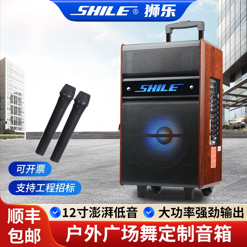 狮乐皇冠五号 蓝牙广场舞音响户k歌音箱 拉杆音响带无线话筒外