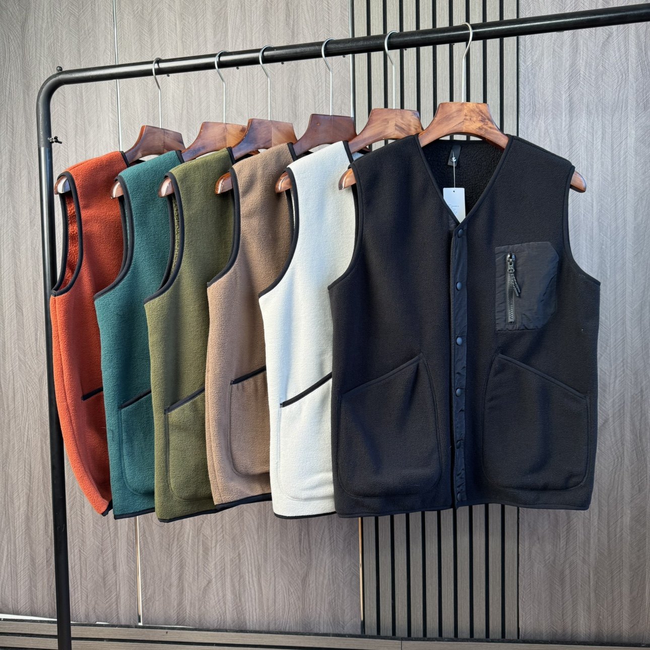 日单！撞色拼接！外贸男士秋冬羊羔绒保暖摇粒绒工装休闲马甲背心,男装,常规马甲,淘宝优惠券,粉丝福利购,淘宝优惠卷