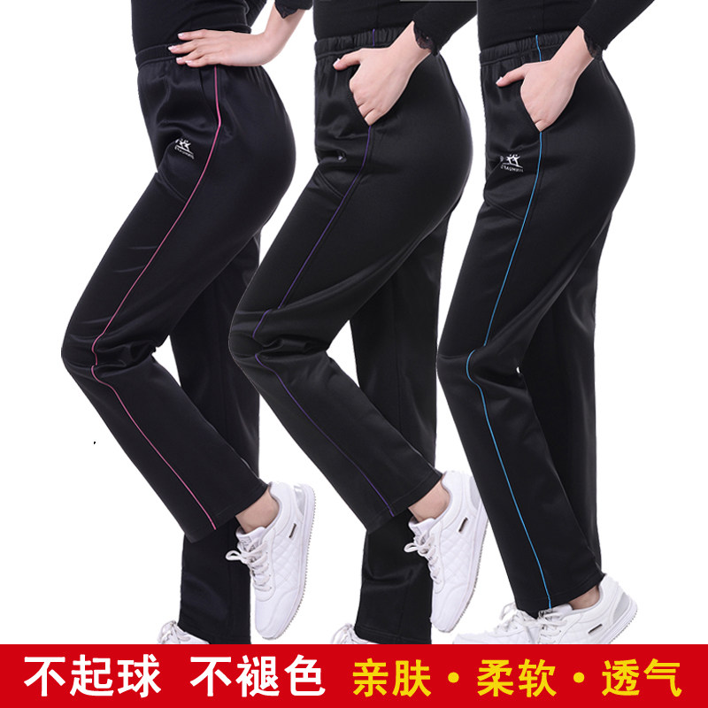 中老年女裤春秋冬妈妈裤直筒休闲运动裤加绒宽松大码老人高腰长裤