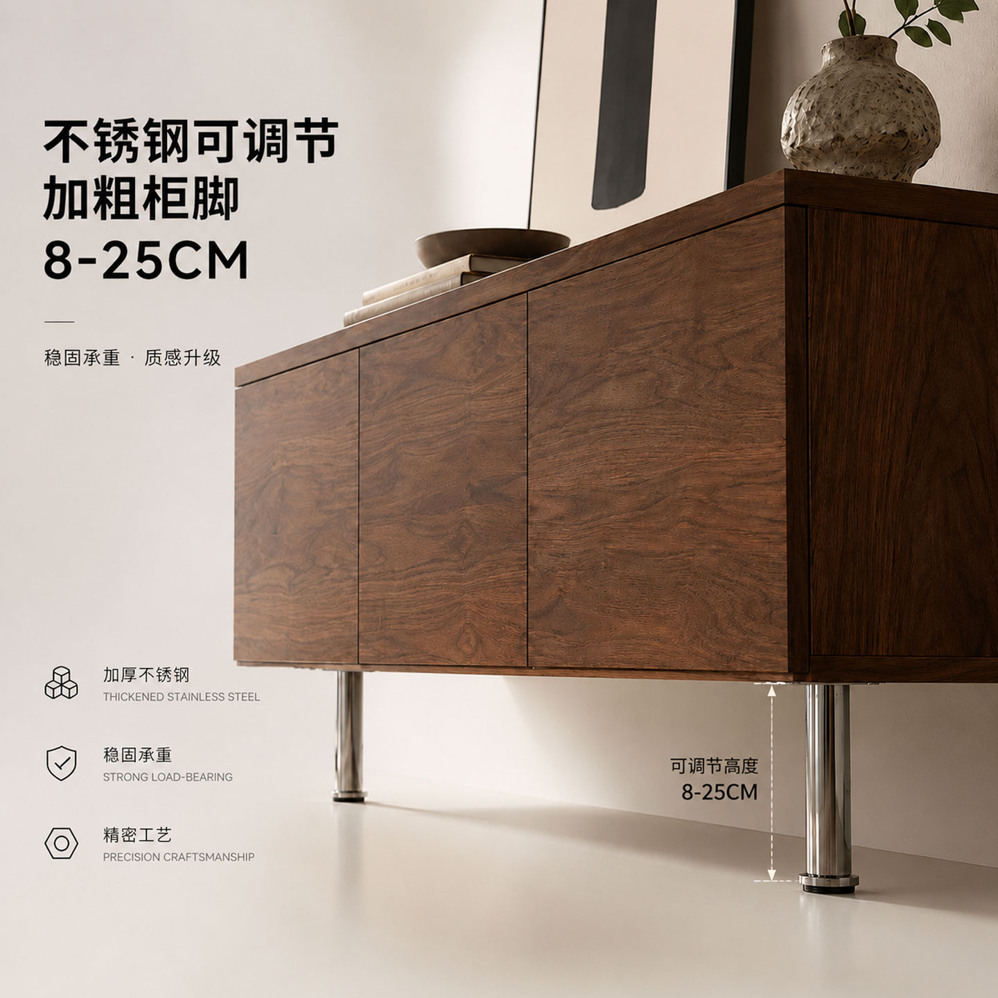 加粗不锈钢可调家具脚