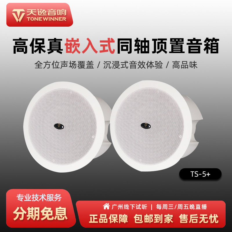 Winner/天逸 TS-6/8全景声影院吸顶同轴嵌入式喇叭天空顶置音箱