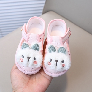 晋豆子儿童室内拖鞋宝宝布鞋防滑春秋家居地板鞋幼儿园女童布鞋