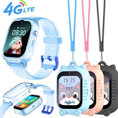 跨境海外 4G儿童电话手表挂脖式双用 定位插卡打视频通话