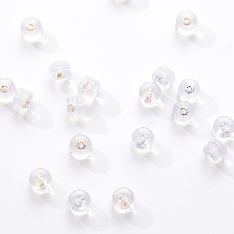 硅胶后塞防滑固定18k黄金