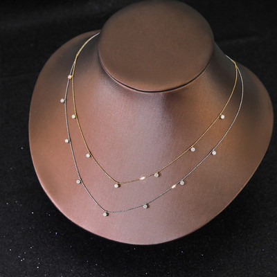 瑞吉娜日本18k金满天星钻石项链