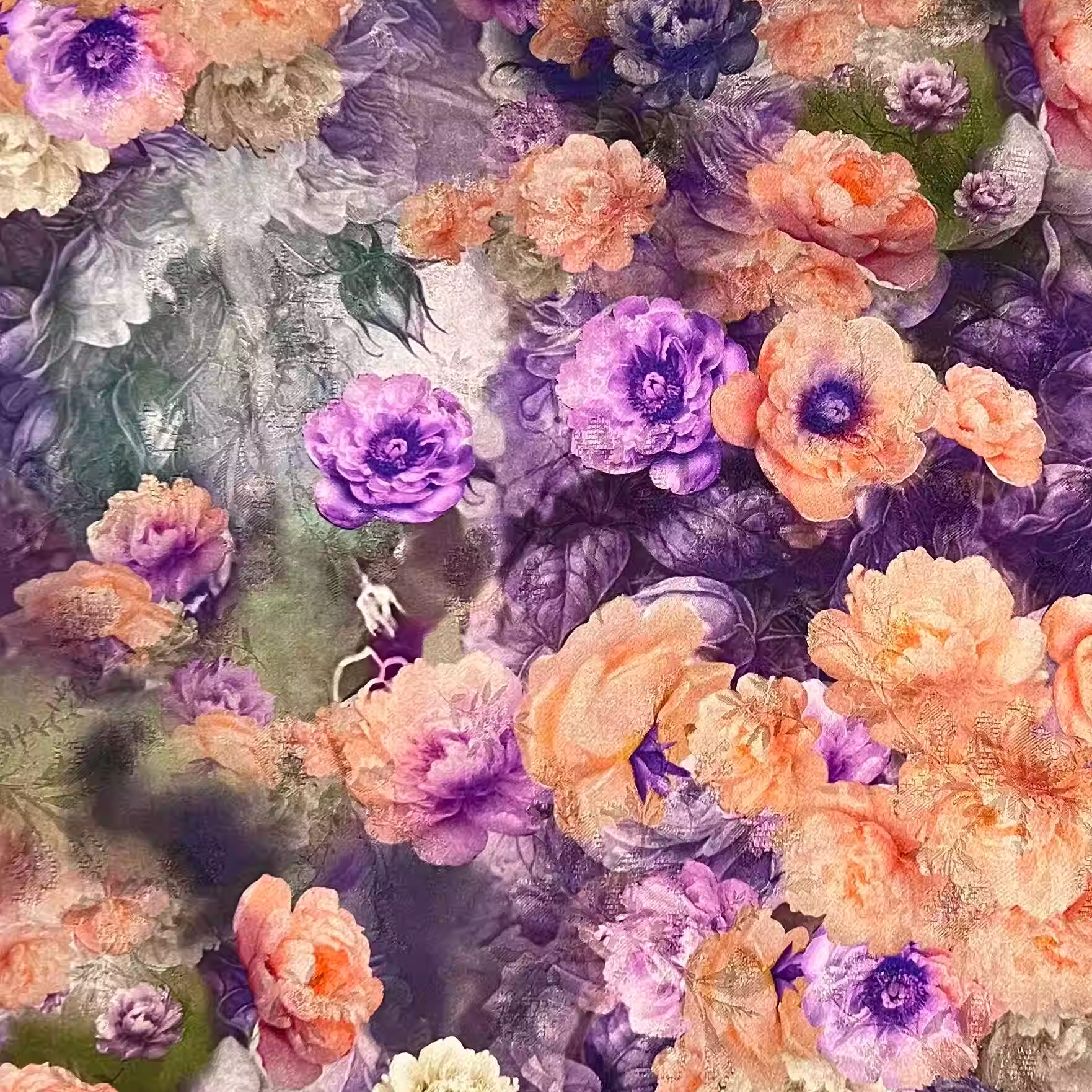 牡丹薰衣草花卉钻石画DIY