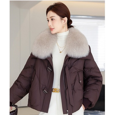 羽绒服女2025新款棉服冬季短款外套大毛领宽松时尚韩版加厚保暖潮