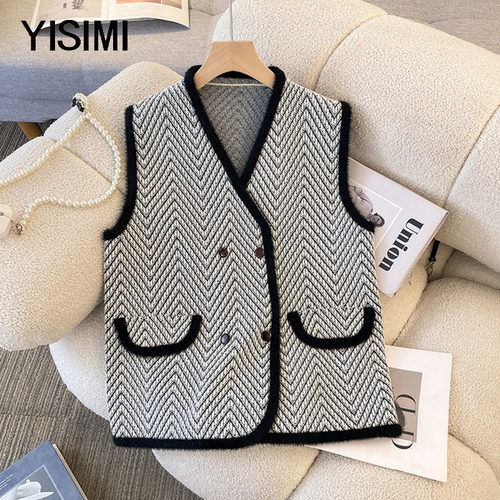 中老年胖妈妈小香风背心马甲外套