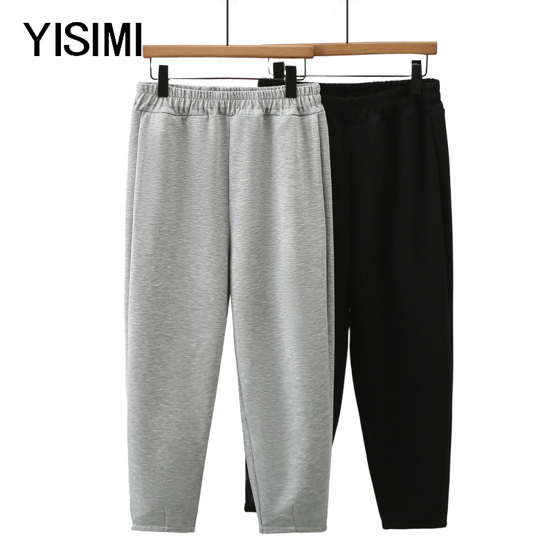 秋装新款中老年大码女装胖妈妈棉质松紧腰运动卫裤中年加肥裤子女