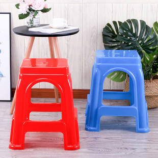 成人家用加厚高板凳客厅餐桌方椅子简约熟胶凳子 塑料凳子时尚