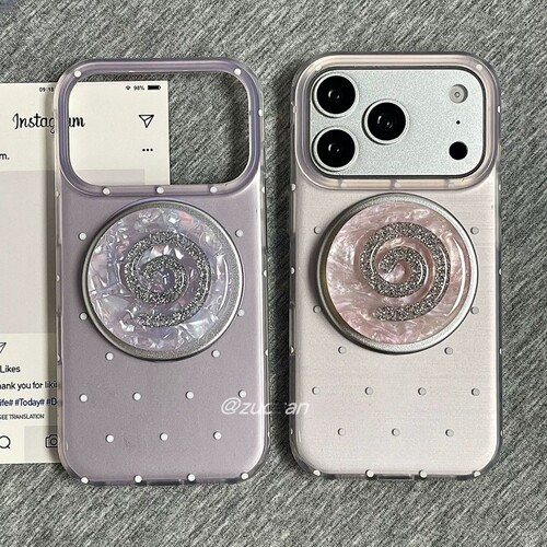 贝壳纹闪粉圈圈磁吸支架适用NOthing 4A/3A手机壳2谷歌Pixel9/10PRO/87硅胶Pmote edge60pro新款G56/ROG9/G54