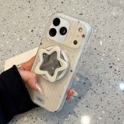 镜子星星条纹磁吸适用oppo realme NEO8/GT7真我13/GT2大师探索GT8pro/neo6se手机壳15PRO+12新款V70韩风V60S