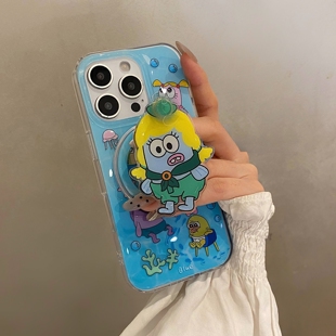 黄发丑鱼旋转磁吸支架适用vivo X300FE/V70/V60/Y21d手机壳S60/Y38/Y39/v25e/X200/Y12卡通v40/V60lite/30PRO