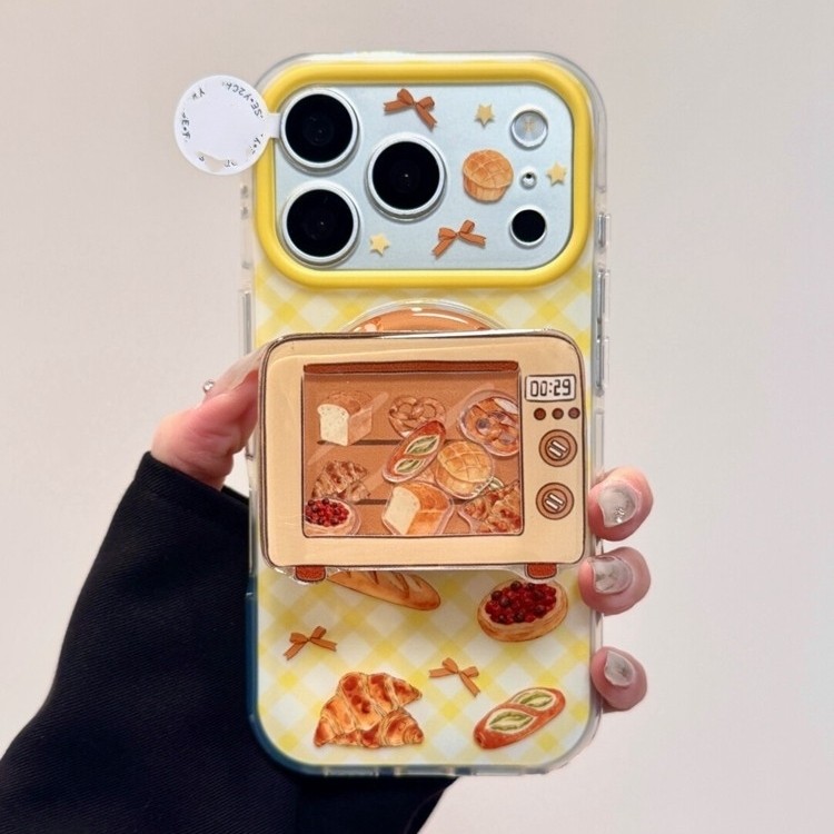 黄格纹面包机磁吸支架适用苹果17promax/17手机壳16E/12/13PRO/13mini/XR/14/15PRO可爱XS/87PLUS/SE3创意Air,3C数码配件,手机保护套/壳,淘宝优惠券,粉丝福利购,淘宝优惠卷