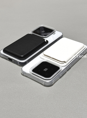 带磁吸皮革卡包适用小米15/17无线充电手机壳13红米K80可爱K70e/K60至尊note14/12/11T/civi4pro/13C/K40/50