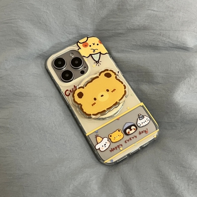小动物合影磁吸支架适用苹果iPhone15pm/14pro手机壳13pro/12mini硅胶xsmax可爱不撞壳XR/11新765/8PLUS软SE