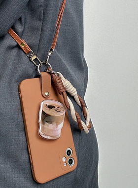 秋冬深棕咖啡支架适用X9C荣耀400/magic8/300/80/90GT/50SE手机壳X70斜挎绳X40/X20/100手提X60PRO畅玩70plus