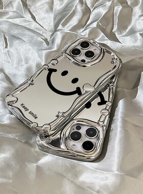 简约大笑脸适用S17电镀vivoX90S/X80/X70PRO手机壳镜面S12新款软壳Y85防摔X27/S16pro奢华s18/y31S/76S/Y77e