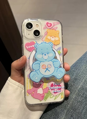 彩虹熊磁吸支架适用oppoA2/reno12/k11/10/reno8/79564SE手机壳findx7/x3个性A3pro/72卡通A58/A57/A97/A56S