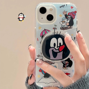 678plus 可爱卡通小雪人磁吸适用苹果15PRO 11创意Xs 12mini有趣xsmax硅胶iPhone13 SE2女3 12手机壳14PROMAX