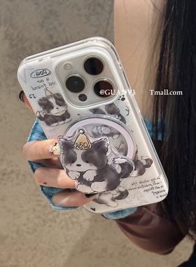 小边牧狗狗磁吸支架壳适用华为PURA70ultra手机壳nova12/11/10/9876se麦芒9876/MATE50硅胶p60畅享70/p40/50e