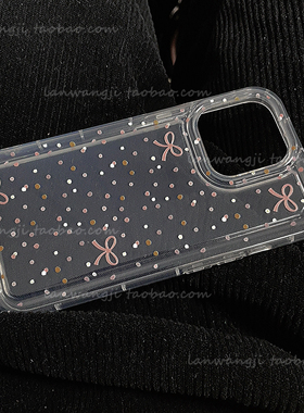 蝴蝶结小公主三星S22手机壳S21+小众S20FE少女Ultra透明note20博主S10/A72/A53波点A13气囊A20S/A22加厚A50潮