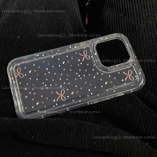 蝴蝶结小公主三星S22手机壳S21+小众S20FE少女Ultra透明note20博主S10/A72/A53波点A13气囊A20S/A22加厚A50潮