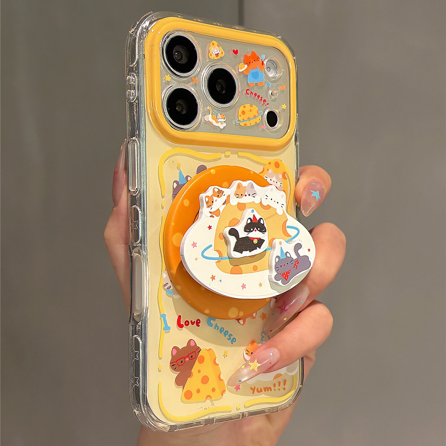 奶酪立体猫咪磁吸支架适用oppo realme NEO8/GT7真我13/GT2大师探索GT8pro/neo6se手机壳15PRO+12可爱V70/V60