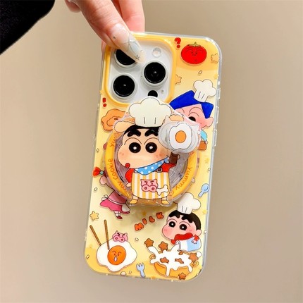 厨师小新旋转煎蛋磁吸支架适用A3x/A5PRO/OPPO findx8/X7手机壳reno13F/12pro/11/854可爱7SE/A32/A58/A96/97