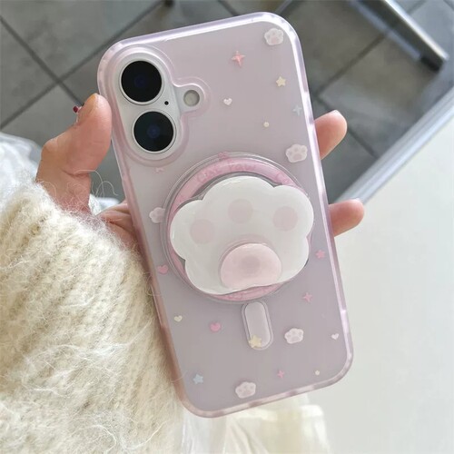 粉透猫爪旋转磁吸支架适用A6S/OPPO FindX9pro/X8S+手机壳Reno15C/14/12/11F/10/A56/K13少女心A2/A3X/A58A6i
