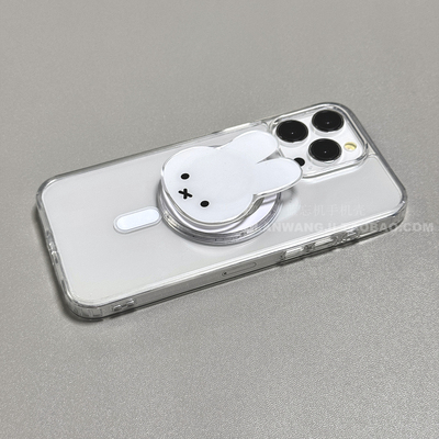 磁吸米菲兔可爱卡通适用小米14T/13TPRO透明NOTE12S手机壳带支架poco X3GT/X7/F5红米13/14C全包C75/11/M4pro