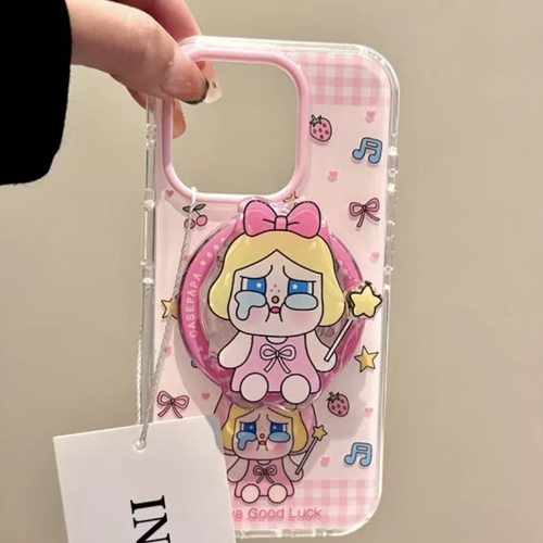 粉哭娃旋转少女心适用P70华为nova14/10/12/13/986SE手机壳pura80磁吸mate60PRO+/P50支架P30p畅享80S新款P40