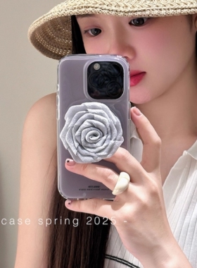 温柔玫瑰花朵磁吸支架适用vivo X300/y500/S30/X90S手机壳V29/X200promini/V60简约Y78+Y35/Y76/S19/X60/S17e
