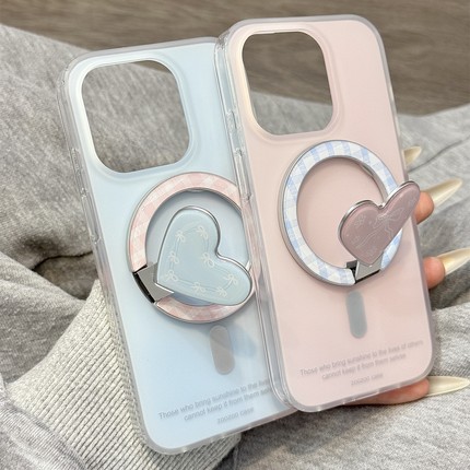 蝴蝶结爱心折叠磁吸支架适用小米17/14/15手机壳K90/k70红米K50/K60/K80至尊Note15/13/9情侣Turbo4/civi5PRO
