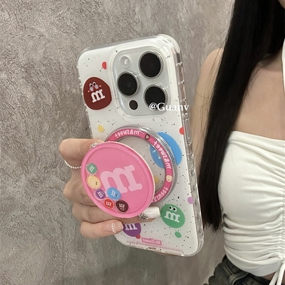 摇摇乐巧克力M豆磁吸支架y300/vivo x200pro mini适用X100u/S17t/X80趣味s19/X90手机壳S18/y78+/V40/Y33/y36