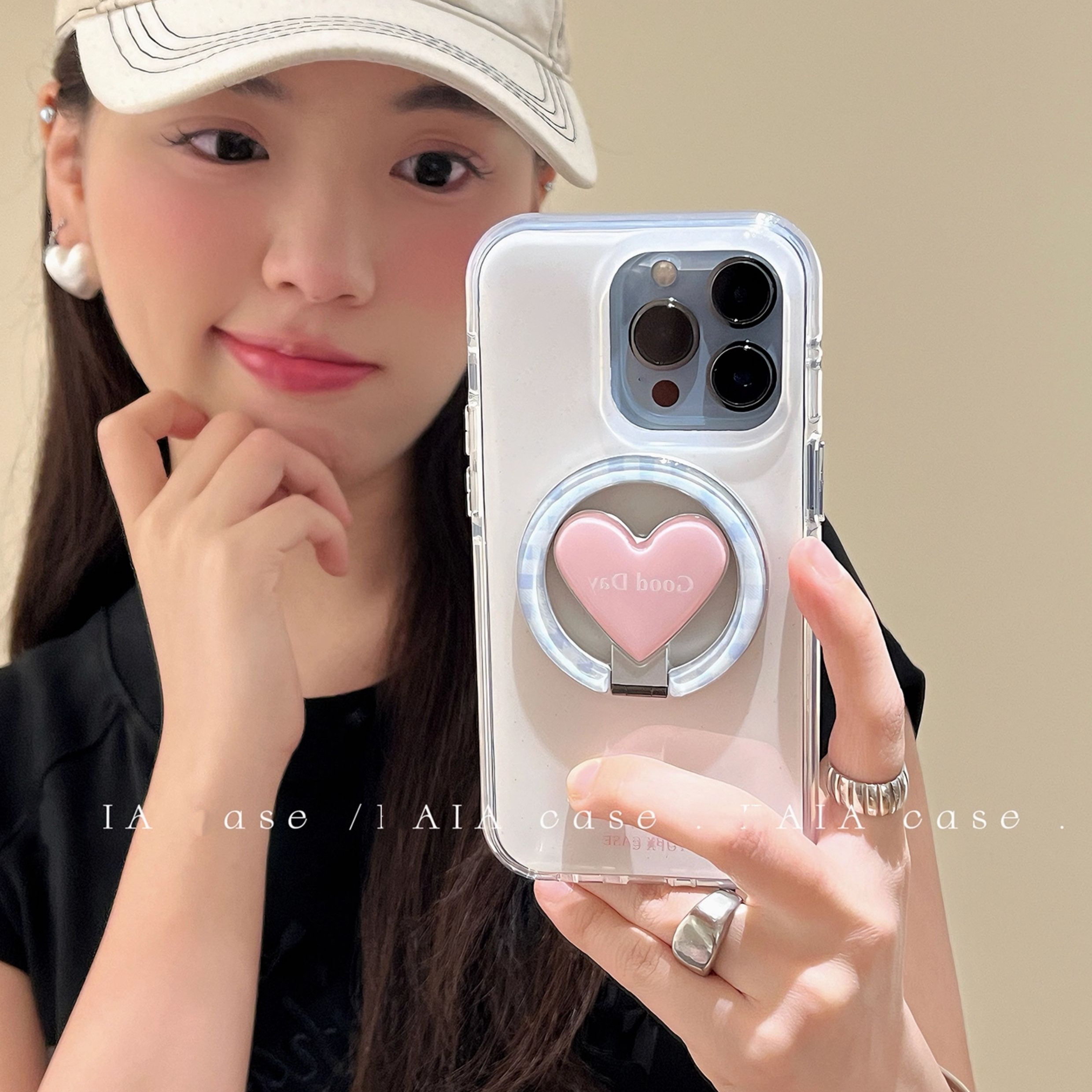 泼墨爱心折叠磁吸支架适用oppo realme NEO6/GT5真我12X/GT2大师探索GT7纯色neo7se手机壳15PRO+防摔14/V70SS