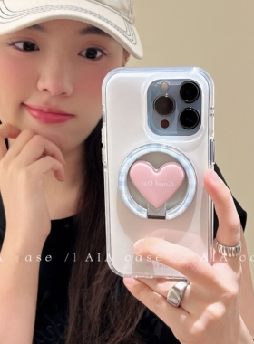 泼墨爱心折叠磁吸支架适用P60华为nova14/13/12/10/9867SE手机壳pura80/mate70/P50e畅享80纯色P40/P20/30pro