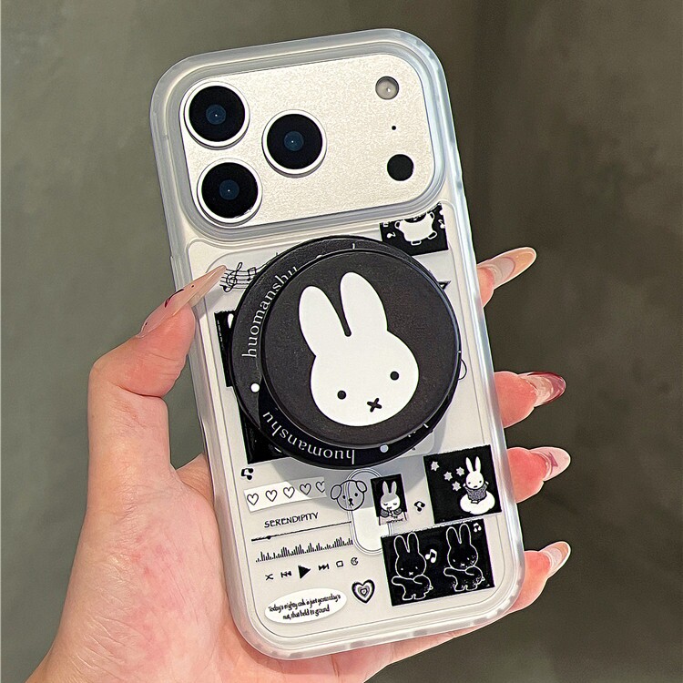 黑色小兔磁吸支架适用NOthing 4A/3手机壳2谷歌Pixel 10PRO/9876/mote edge60pro全包G56华硕ROG9可爱G54甜酷图片