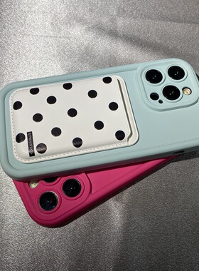 波点磁吸卡包适用vivo X100/S17t手机壳X60可拆卸X90s创意T1X/Y78/Y35/Y100/y36/77e/S12pro硅胶s10e/15/y53S