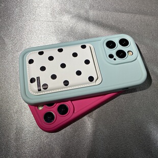 y36 y53S S17t手机壳X60可拆卸X90s创意T1X S12pro硅胶s10e 77e Y100 Y35 Y78 X100 波点磁吸卡包适用vivo