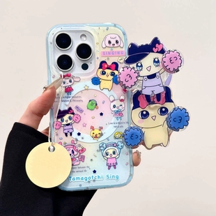 A5pro X7U情侣reno12 13F 87649 啦啦队拓麻歌子旋转磁吸支架适用OPPOReno14手机壳FindX8s A57 K12
