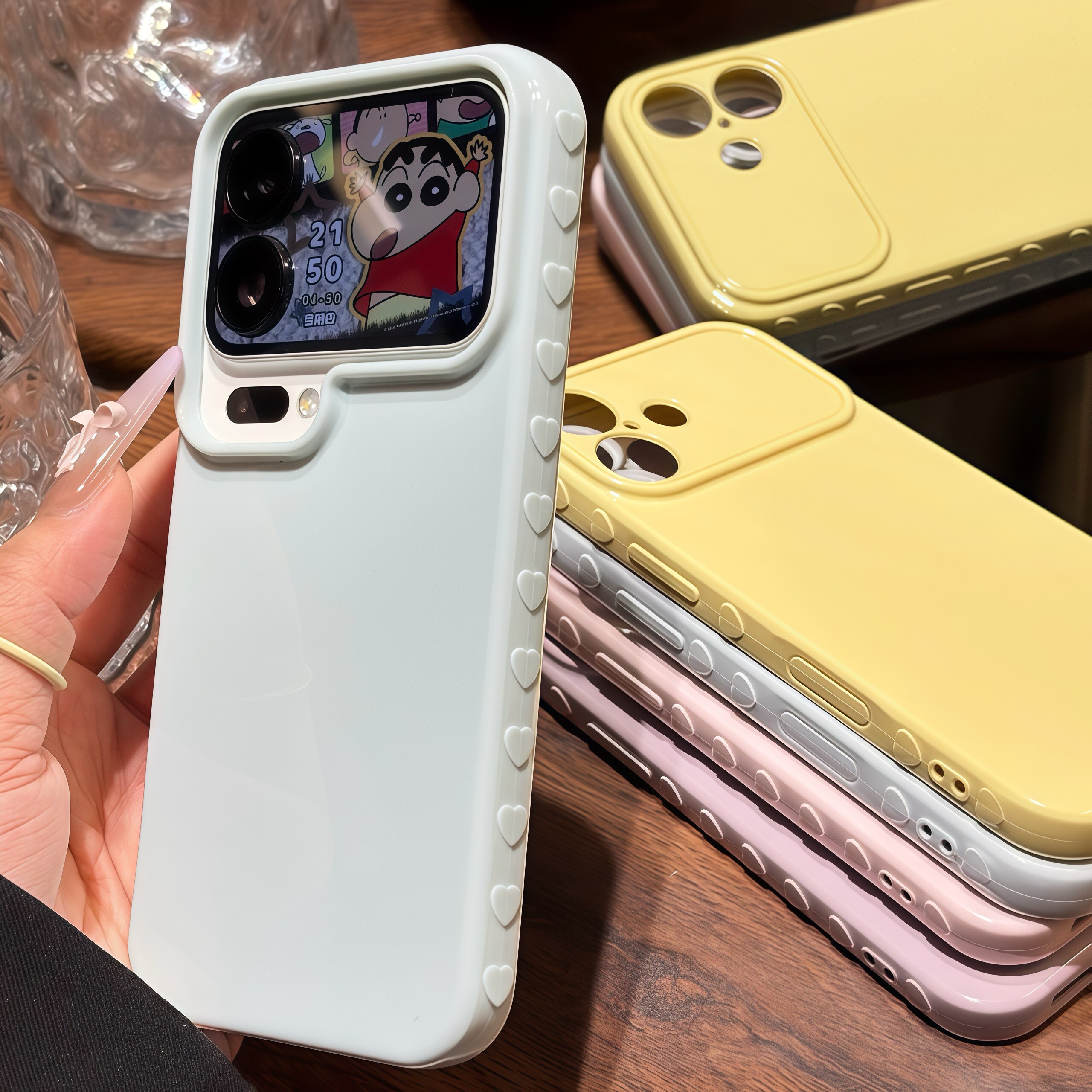 新款亮面紫色大视窗适用iPhone16苹果17ProMax手机壳15/13Pro光面14plus全包13/12软硅胶11情侣Air简约17e女