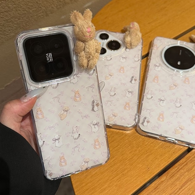 立体毛绒小松鼠适用Mate70/60华为Nova14/13/12可爱11/876/9se手机壳PURA70双层P30/P50e/P40畅享70X/P60PRO