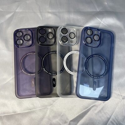 金属圈可磁吸壳适用iPhone17promax苹果14手机壳13全包12硅胶11防摔Xs蓝XR简约15plus高级半透色mini镜头膜16