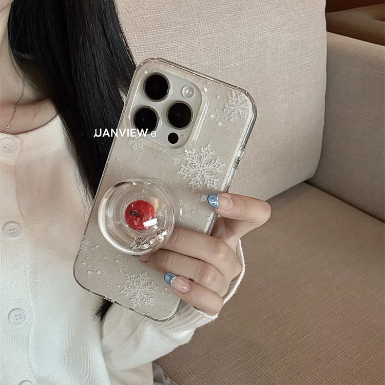 米白色雪花苹果球支架适用NOthing 2A/3手机壳2谷歌Pixel9/10PRO/876圣诞Pmote edge60pro/G56华硕ROG9/54软