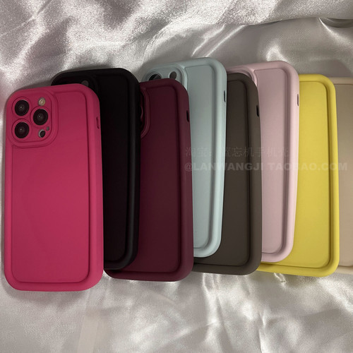 马卡龙适用vivo X90S/S17t高级手机壳X80pro凹凸X70PRO情侣纯色Y93加厚X50硅胶S20玫红s15全包y31S立体76小众