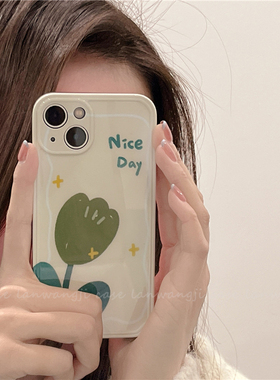 ins风郁金香适用华为nova7/3清新948手机壳6SE/5i软mate40女p30pro畅享20文艺Nova11新款p60/mate50花朵P50