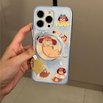 可爱腊肠狗磁吸支架适用努比亚Z60pro手机壳Z70 ULTRA/Z50/Z40Spro/ZTE-A51趣味Z11创意MAX硅胶N2红魔10pro软