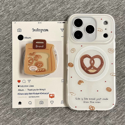 小众面包袋摇摇乐带磁吸适用小米17/14/13手机壳k80红米K90promax女K60支架K70至尊Note15/9/Turbo4/civi5PRO